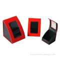 Watch boxes, made of 1000g gray cardboard, with red flute paper outside and special paper inside